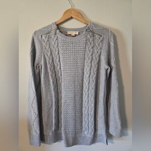 Michael Kors Heather Gray Cable Knit Sweater